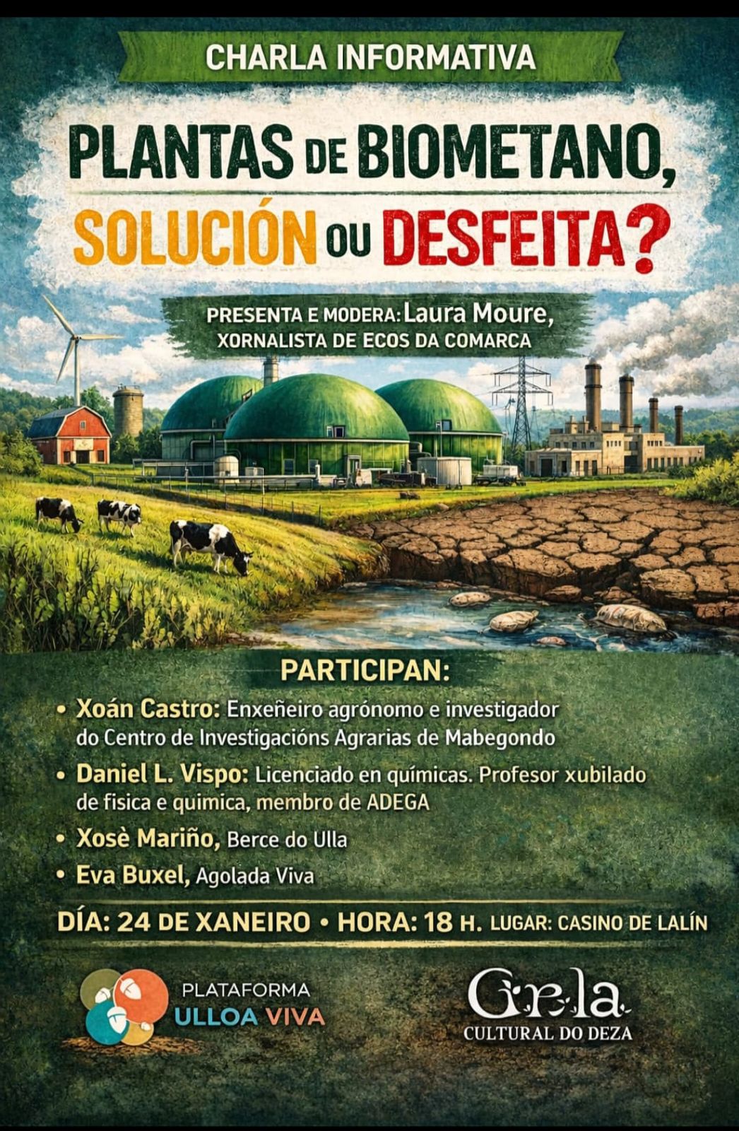 O colectivo que se opón ao “modelo galego” de plantas de biogás, sorprendido pola argumentación exposta por un xestor dese tipo de instalacións